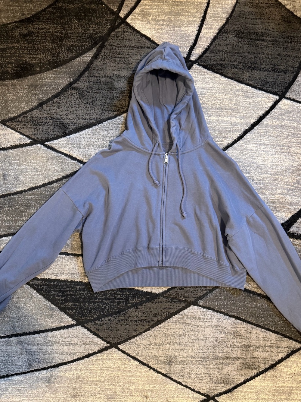 BLUE HOLLISTER CROPPED ZIP UP